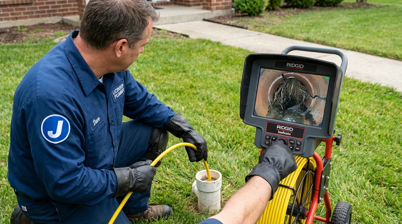 Sewer camera inspection being performed by Johns Plumbing LLC in Buena